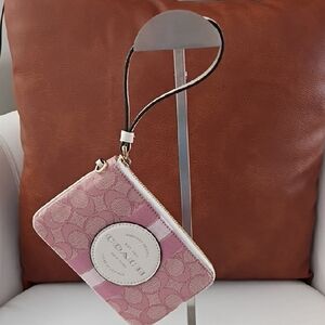 Coach *NWOT* Signature Pink and White Wristlet